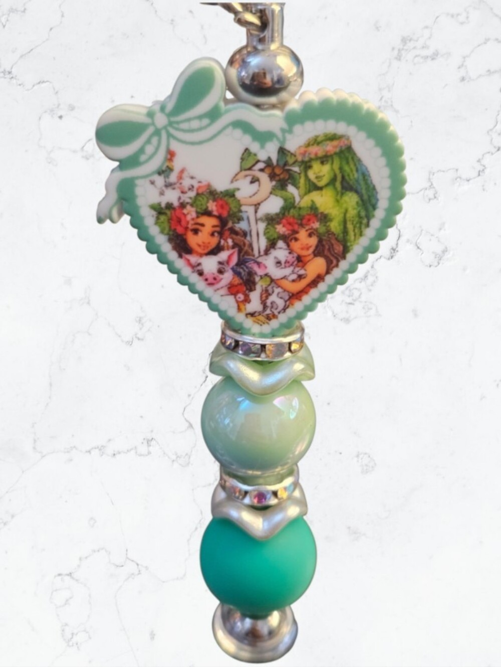Moana Mint Green Heart Bag Charm - Women Jewelry